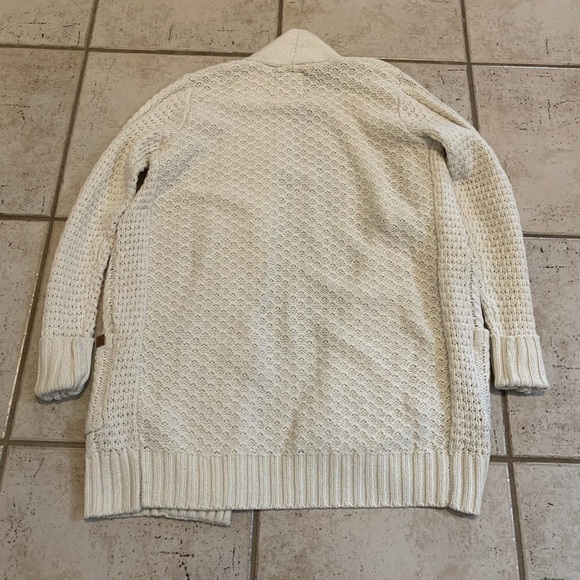 Canadiana Cream Cable Knit Shawl Collar Cardigan Sweater Size Small - Picture 2 of 8